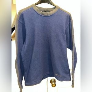 Marmot Sweater Mens Size Large Blue Grey Fleece Pullover‎ Logo USA Made